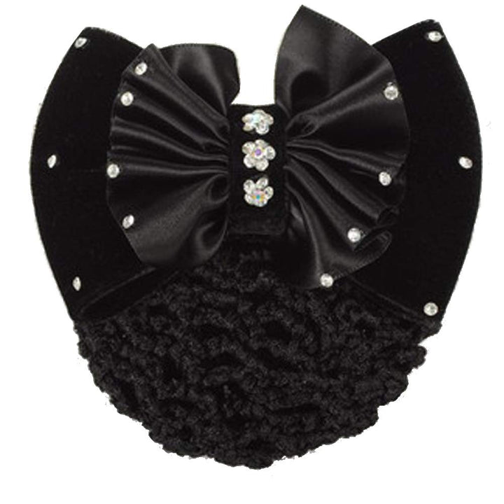 4.3 Women Bun Cover Net Snood Bowknot Decor Barrette Hair Clip HC110 (3)