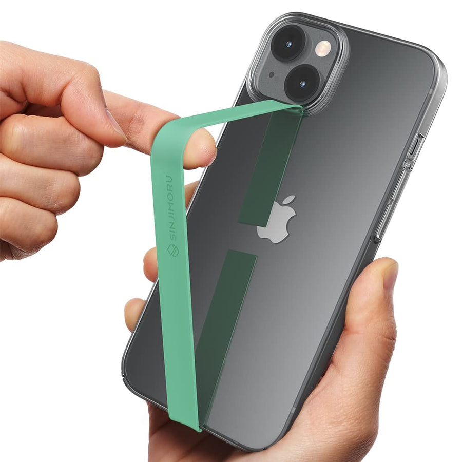 Stretchable Silicone Phone Strap, Flexible and Elastic Grip Holder for iPhone & Android, Secure Phone loops Finger Grip with Wireless Charging Support Sinji Loop Mint