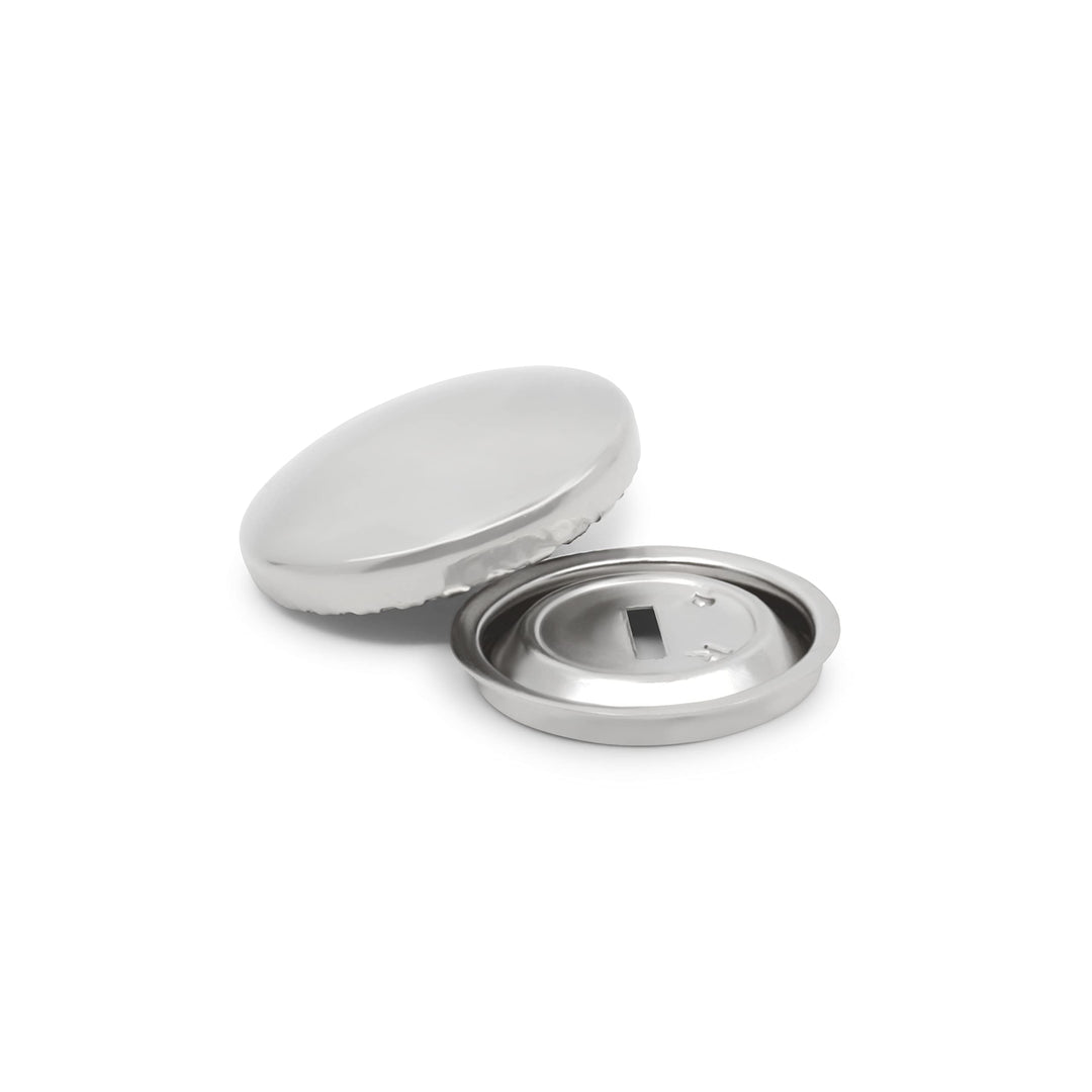 213-30 Half Ball Cover Buttons, Size 30 - 3/4-Inch, 4-Sets, Nickel