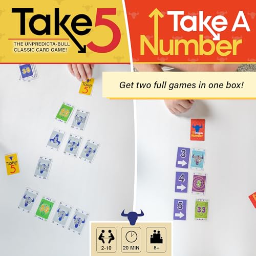 Games Take 5 & Take a Number – Two Complete Games in One – Take 5 is The Classic 6 Nimmt! & Take a Number is Also Known as X Nimmt! – Classic Card Games for Kids & Adults Ages 8 & Older