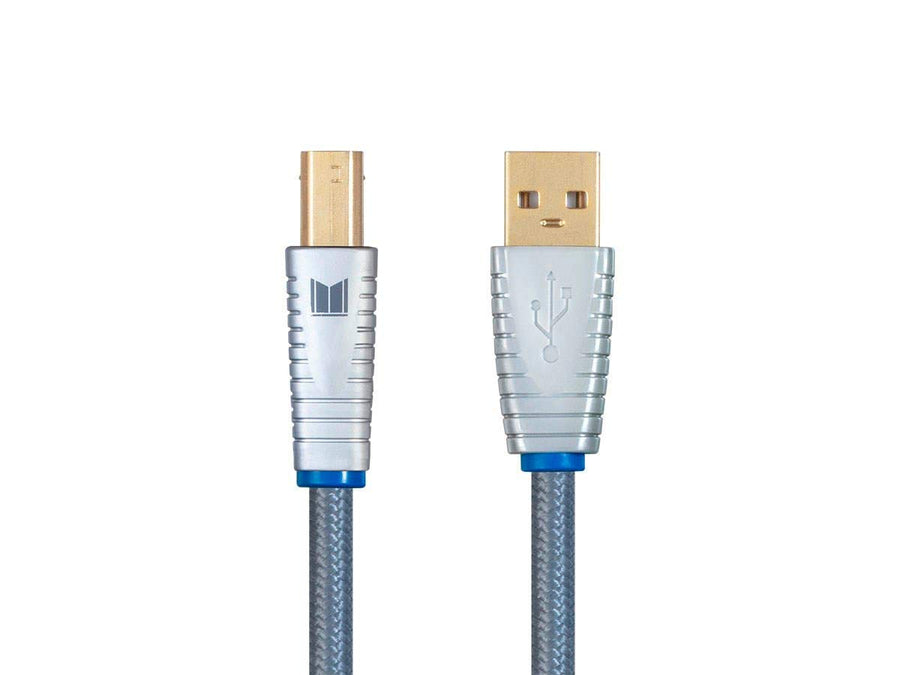 Monolith USB Digital Audio Cable - USB Type-A to USB Type-B, Gold-Plated Connectors, 22AWG, 1 Meter, Gray