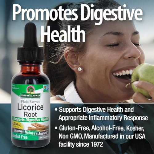 Nature&#39;s Answer Licorice Root | Herbal Supplement | Supports Digestive Health | Non-GMO &amp; Kosher | Alcohol-Free, Gluten-Free &amp; Vegan 1oz