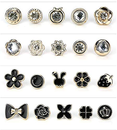 40 Style Cute Enamel Lapel Pin Set,Mini Brooch Pin Badges Cover Up Buttons for Women Shirts,Dresses,Cardigan Collar Safety Pins,Cuff Links,Clothing Bags Accessories Supplies DIY Crafts