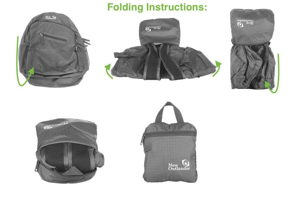 Packable Handy Lightweight Travel Hiking Backpack Daypack-Green-L