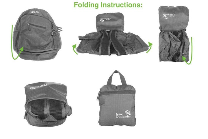 Packable Handy Lightweight Travel Hiking Backpack Daypack-Green-L