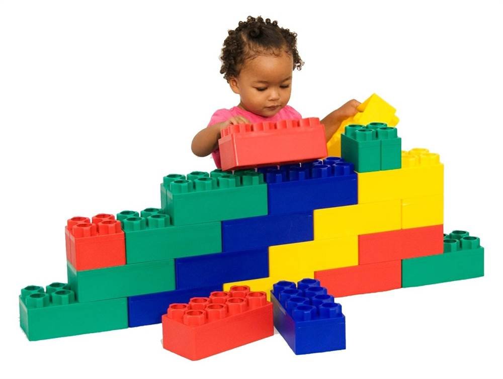 24pc Jumbo Blocks Preschool Set - 8 and 4 Large Building Blocks for Toddlers - Stackable - Creative and Educational Development for Children