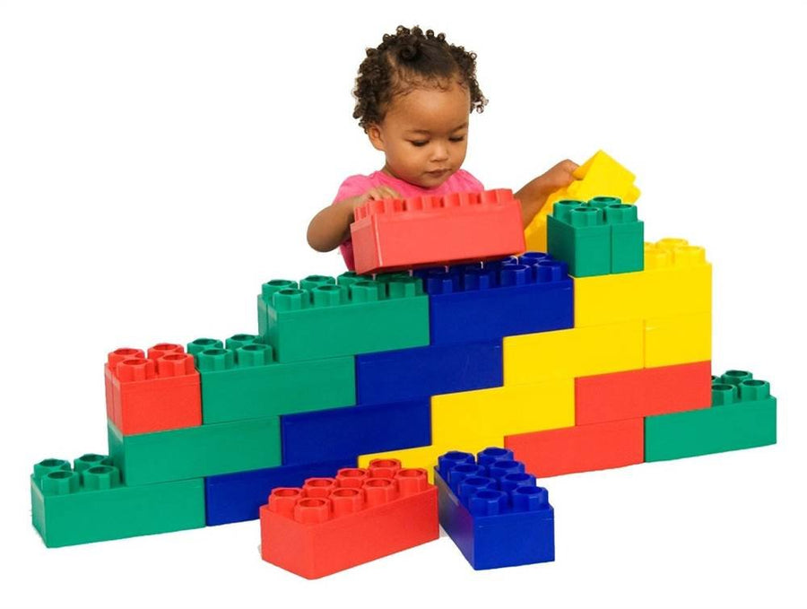 24pc Jumbo Blocks Preschool Set - 8 and 4 Large Building Blocks for Toddlers - Stackable - Creative and Educational Development for Children