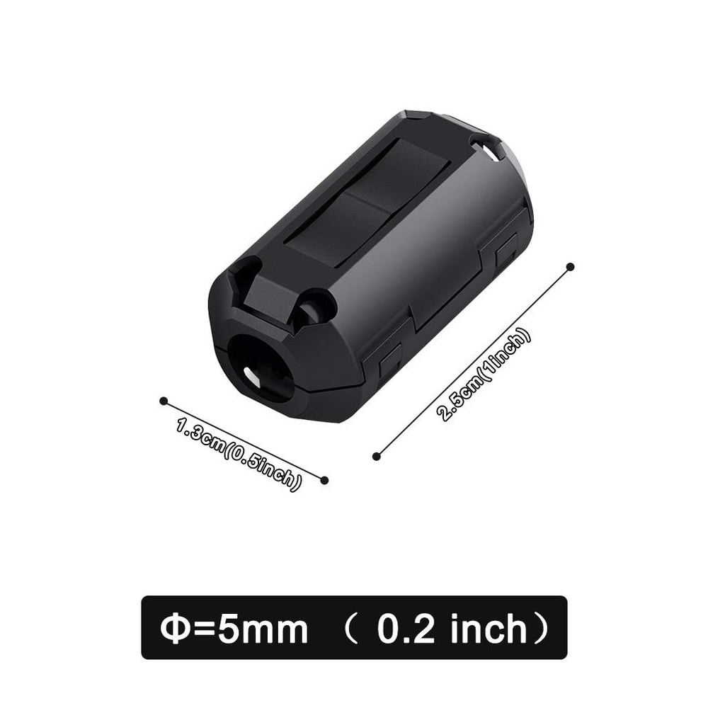 12 Pack RFI EMI Noise Suppressor Cable Clip, Clip-on Ferrite Ring Core Noise Filter for 5mm Dia Cable(Black)