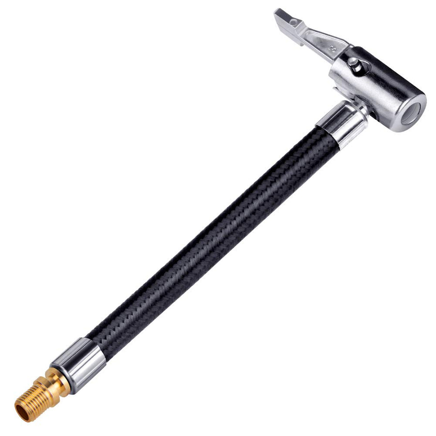 Tire Inflator Hose Adapter for Twist On Convert to Lock On Connection, with All Metal Lock On Air Chuck and Air Hose and Tire Schrader Valve Fine Thread