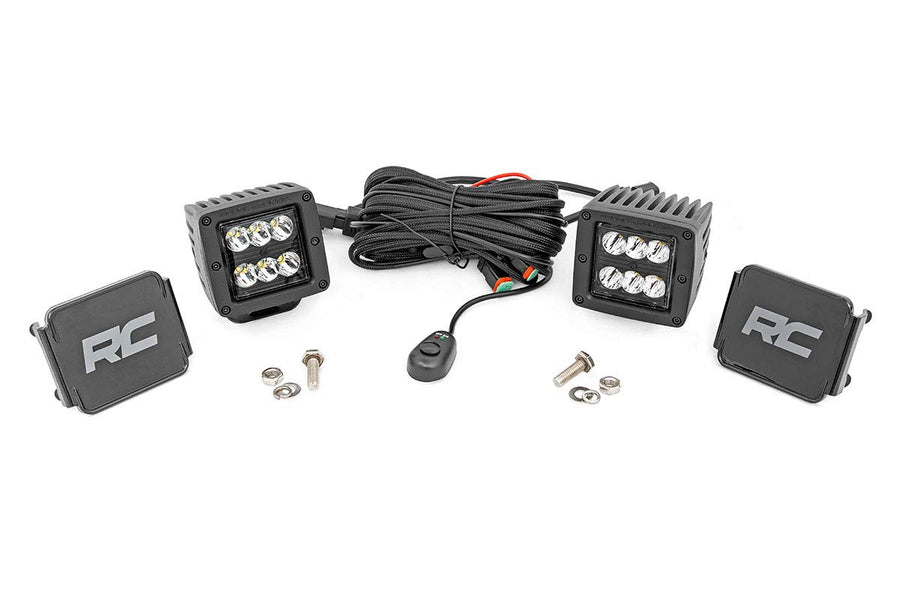 2 Black Series Square CREE Cube LED Lights | Spot - 70903BL
