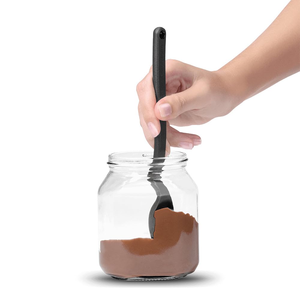 Dreamfarm Mini Supoon | Non-Stick Silicone Sit Up Scraping & Cooking Spoon with Measuring Lines | Black