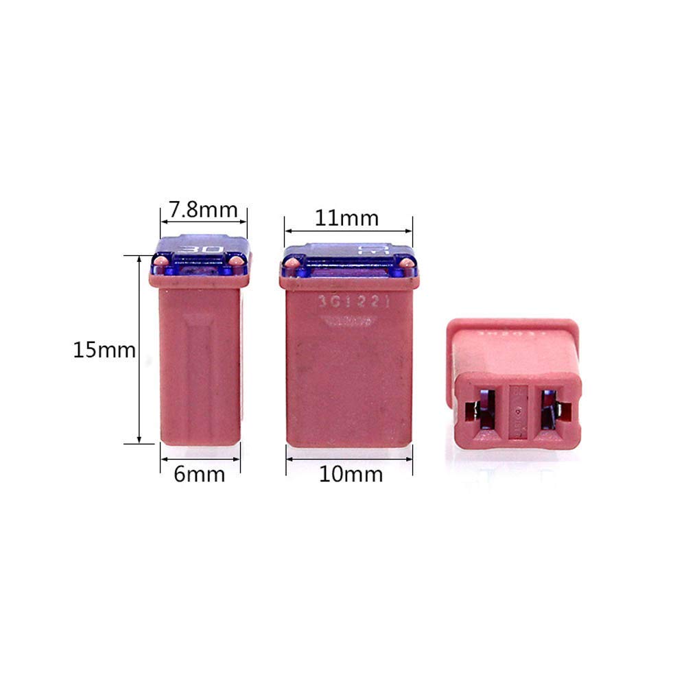 10 Pack 20Amp Micro Cartridge Fuses MCASE Type FMM MAXI Fuse ('Slow Blow' Micro Female)