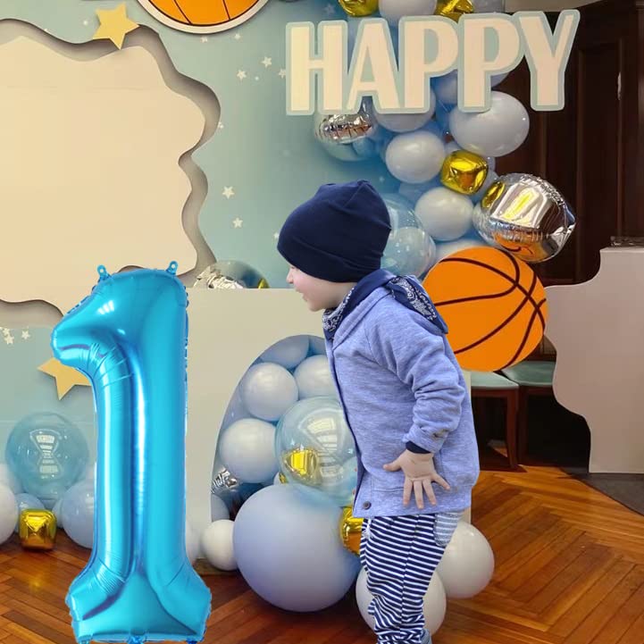 1 Number Balloon Blue Big Number Balloons 40 Inch Kit for Happy Birthday Party Decorations Foil Mylar Helium Baby Shower, 1 Piece