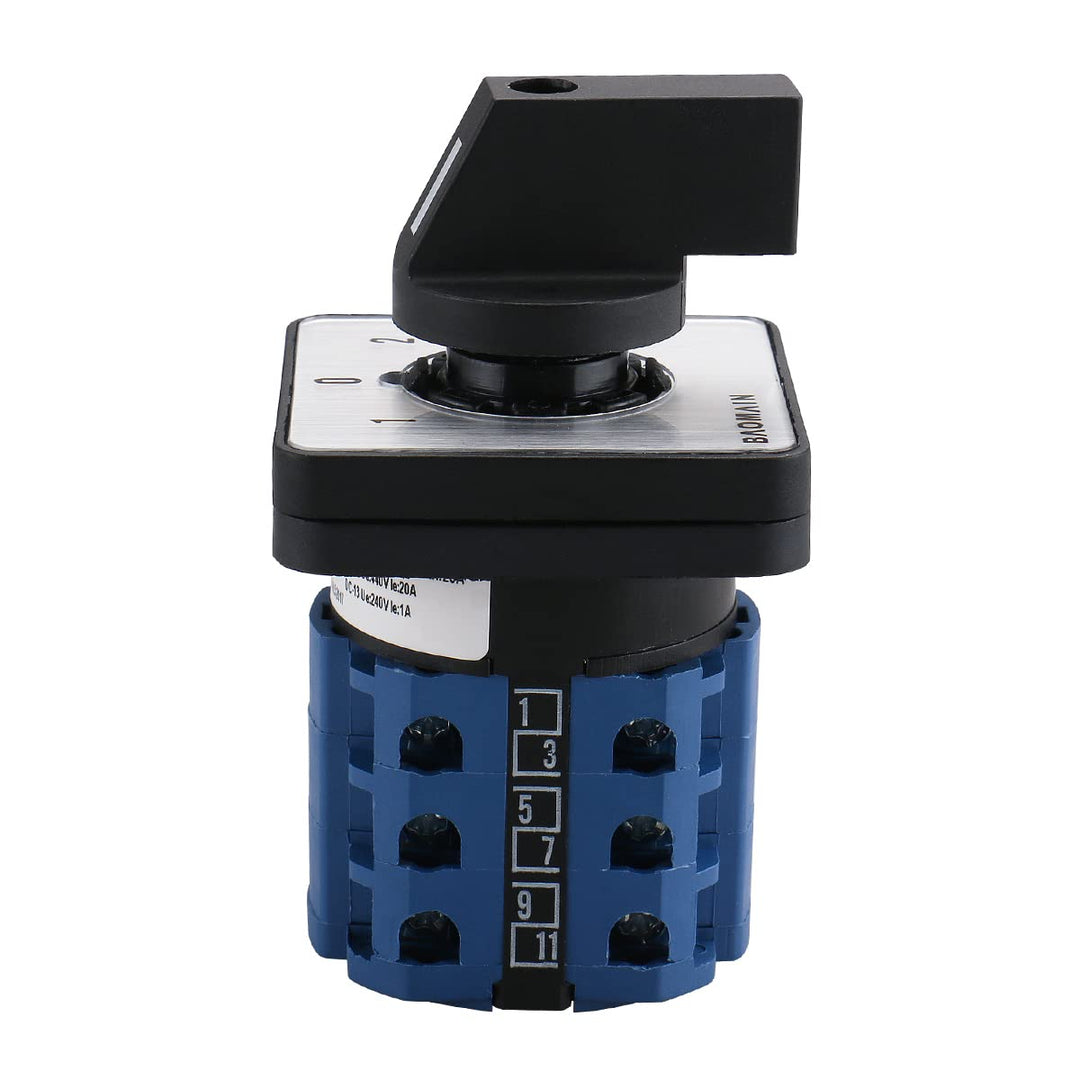 660V 20A On-Off-On 3 Positions 12 Terminals Changeover Control Rotary Cam Switch SZW26-20/D303.3
