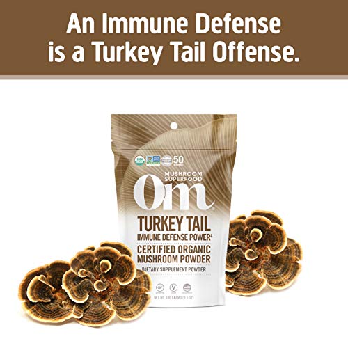 Turkey Tail Organic Mushroom Powder, 3.5 Ounce, 50 Servings, Immune Support, Polysacchrides, Beta-Glucans, Gut Health &amp; Holistic Defense Mushroom Supplement