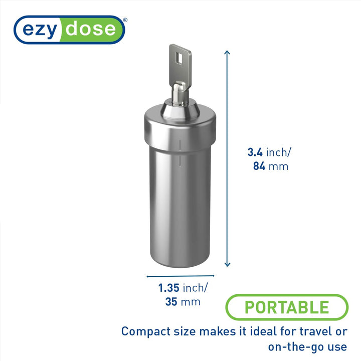 Ezy Dose Pill Box and Medicine, Vitamin Container, Safe for Money & Travel Items, Durable Canister, 2 Keys with Lock, Medium