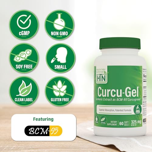 Curcu-Gel Turmeric Curcumin Complex BCM-95 Softgels, 325mg (Pack of 60)