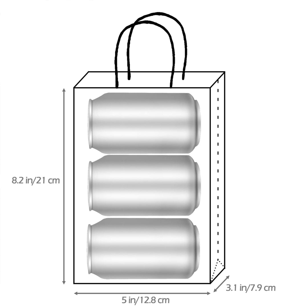 AZOWA Gift Bags Blue Kraft Paper Bags with Handles (6 x
