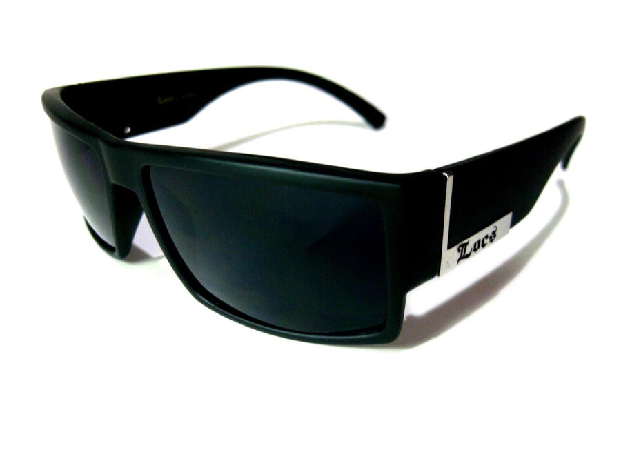 Mens Flat Top Gangster Sunglasses Black Silver Frame 91026 (Black), 5.5w x 1.75h