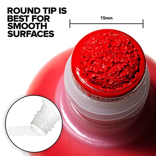 K-60 White Paint Marker - Vibrant and Opaque Fine Art Graffiti Markers for Canvas Metal Glass Paper and More - Alcohol-Based Permanent Graffiti Mop Paint Marker for Lasting Tags