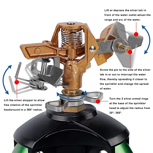 Biswing Impact Sprinkler Head on Tripod Base, Heavy Dut