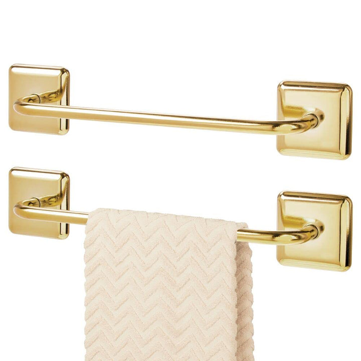 mDesign Stainless Adhesive Towel Holder - Space Saving 
