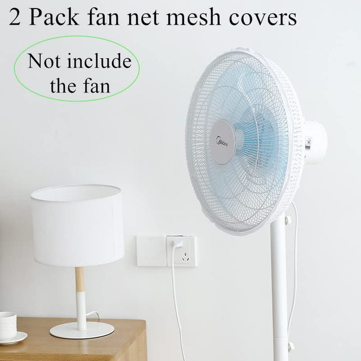 2 Pack-18 Fan Safety Protection Cover,Kid Children Finger Protect Fan Net Guard,Washable Pedestal Fan Dustproof Cover,Summer Home Fan Safety Dust Cover for Parents of Toddlers(1pcs/Black+1pcs/White)