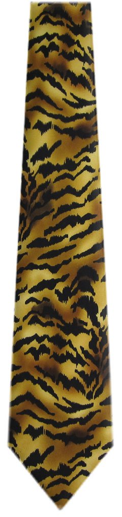Buy Your Ties TIGER-2 - Tiger Print Mens Necktie, Blue Brown Gold, One Size