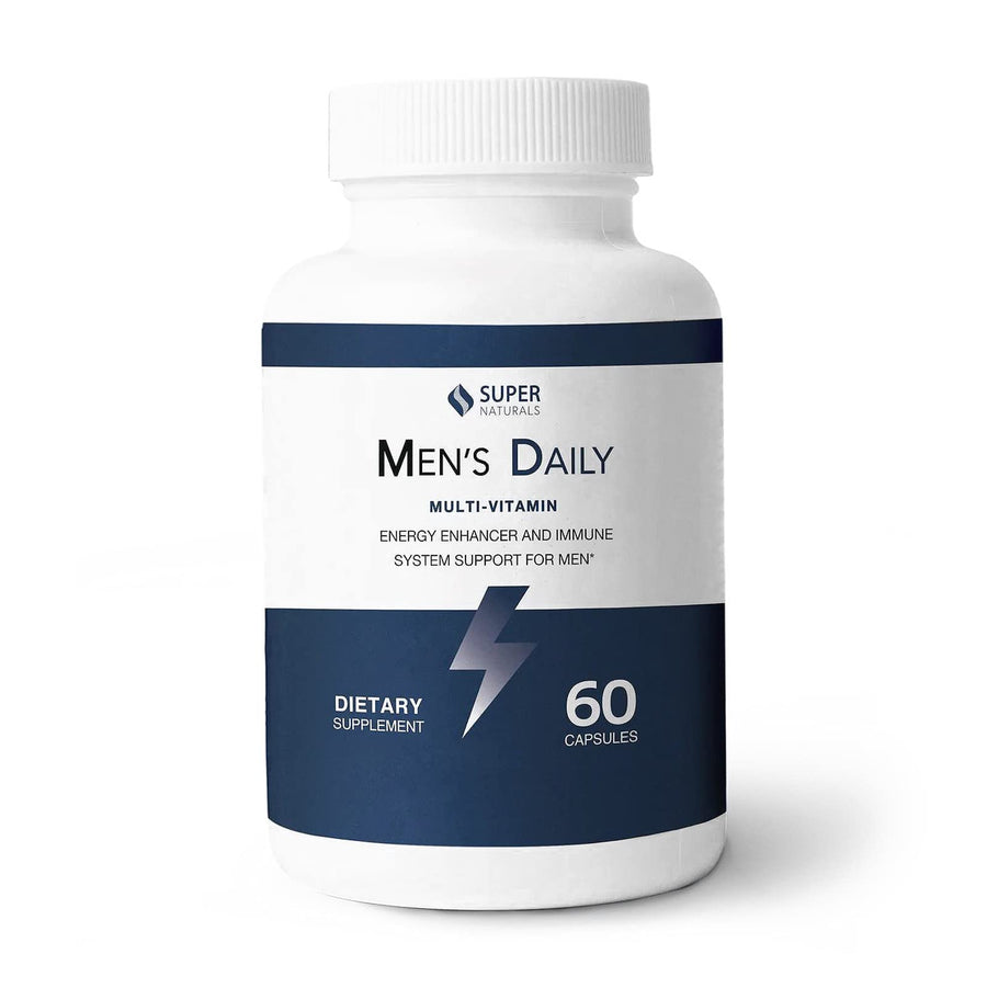 Super Naturals Men's Daily Multivitamin Energy Enhancer and Immune System Support for Men (60 Capsules, 30 Day Supply)