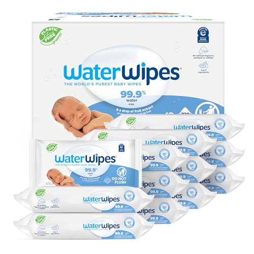 Plastic-Free Original Baby Wipes, 99.9% Water Based Wipes, Unscented & Hypoallergenic for Sensitive Skin, 60 Count (Pack of 12), Packaging May Vary