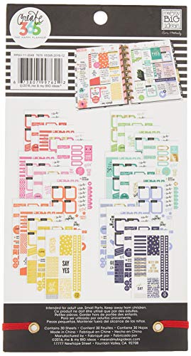 me &amp; my BIG ideas Sticker Value Pack - The Happy Planner Scrapbooking Supplies - Rainbow Theme - Multi-Color &amp; Gold Foil - Great for Projects, Scrapbooks &amp; Albums - 30 Sheets, 1140 Stickers Total