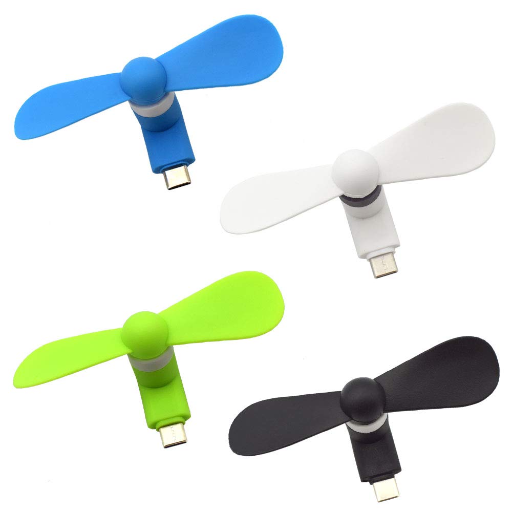 Type USB C Mini Phone Fan for Samsung Galaxy S24+ S24 S23+ S23 S22 S21 S20 S20+ S10 S9,Note 20 9 8,A54 A35 A25 A24 A23 A15 A14 A12, for OnePlus 11 10 N20 N30 N100 [4 Pieces]