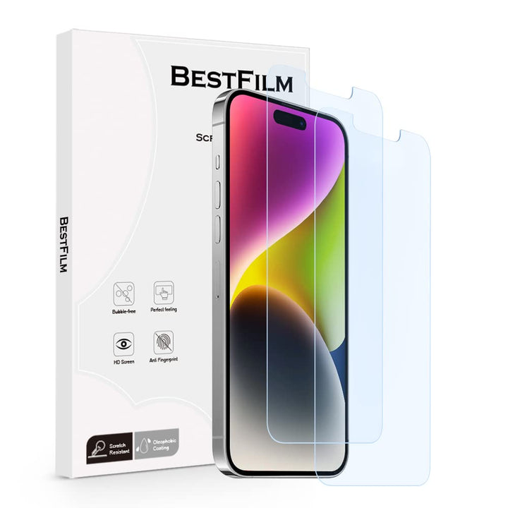 [2 Pack] Anti-Blue Light Screen Protector for iPhone 14 Pro Max (6.7), Anti-Blue Ray Tempered Glass Blue-light Blocking Screen Film