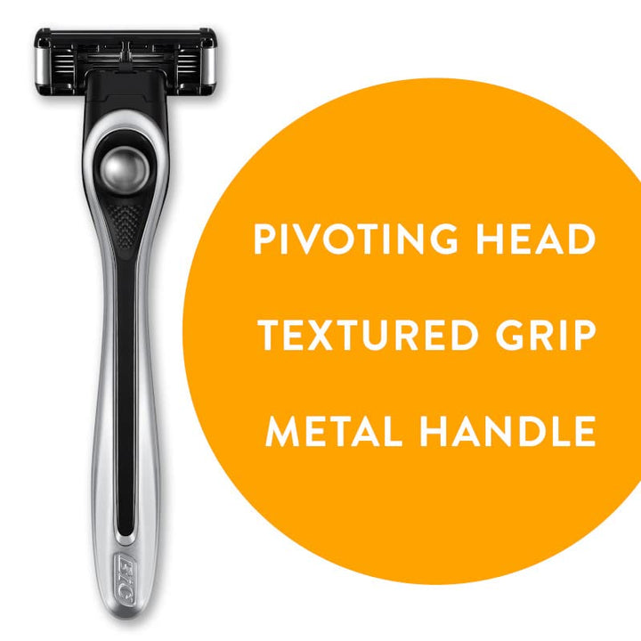 US 5-Blade Unisex Shaving Razor For Men and Women, Lubricating Strip For a Smooth, Close Shave, 4 Cartridges
