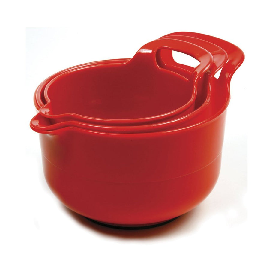 Norpro 1020 , Red, Mixing Bowls, Set of 3, 4.5 x 8.75 x