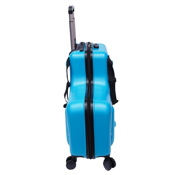 Kids Ride-On Luggage, 24 Inch Portable Trolley Luggage with Universal Wheel, Waterproof Unisex Boys Girls Travel Suitcase with Lock Rideable Luggage, Aged 6-12 Years Old