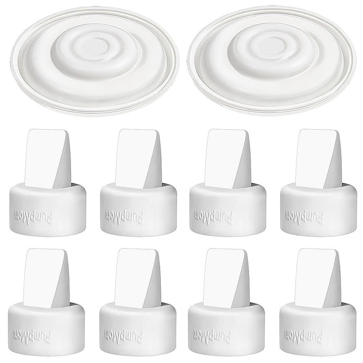 PumpMom Breast Pump Parts, 8 Duckbill Valves and 2 Silicone Membrane for Spectra S2, S1 and 9 Plus Breastpumps, Compatible with Spectra Valves and Silicone Diaphragm