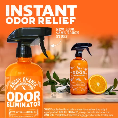 Pet Odor Eliminator for Dog and Cat Urine, Carpet Stains, and Strong Smells – Citrus Cleaner with Natural Orange Oil – 24 oz
