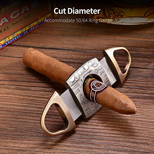 CIGARLOONG Cigar Cutter Bronze Engrave Stainless Steel 