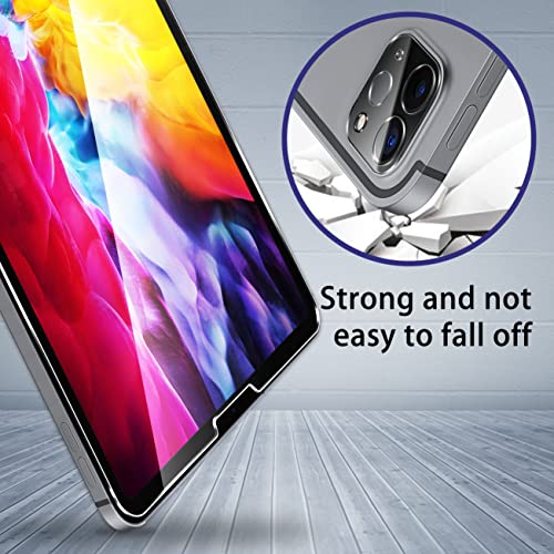 [2+2+1 Pack] Compatible with iPad Pro 12.9 2022 6th &amp; 2021 5th &amp; 2020 4th Screen Protector Tempered Glass and Camera Lens Protector, Compatible with Face ID &amp; Apple Pencil