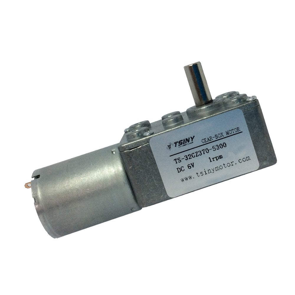 BEMONOC High Torque DC 6V Low Speed 1 RPM Geared Reducer Motor with Worm Gear Box for Robot Parts