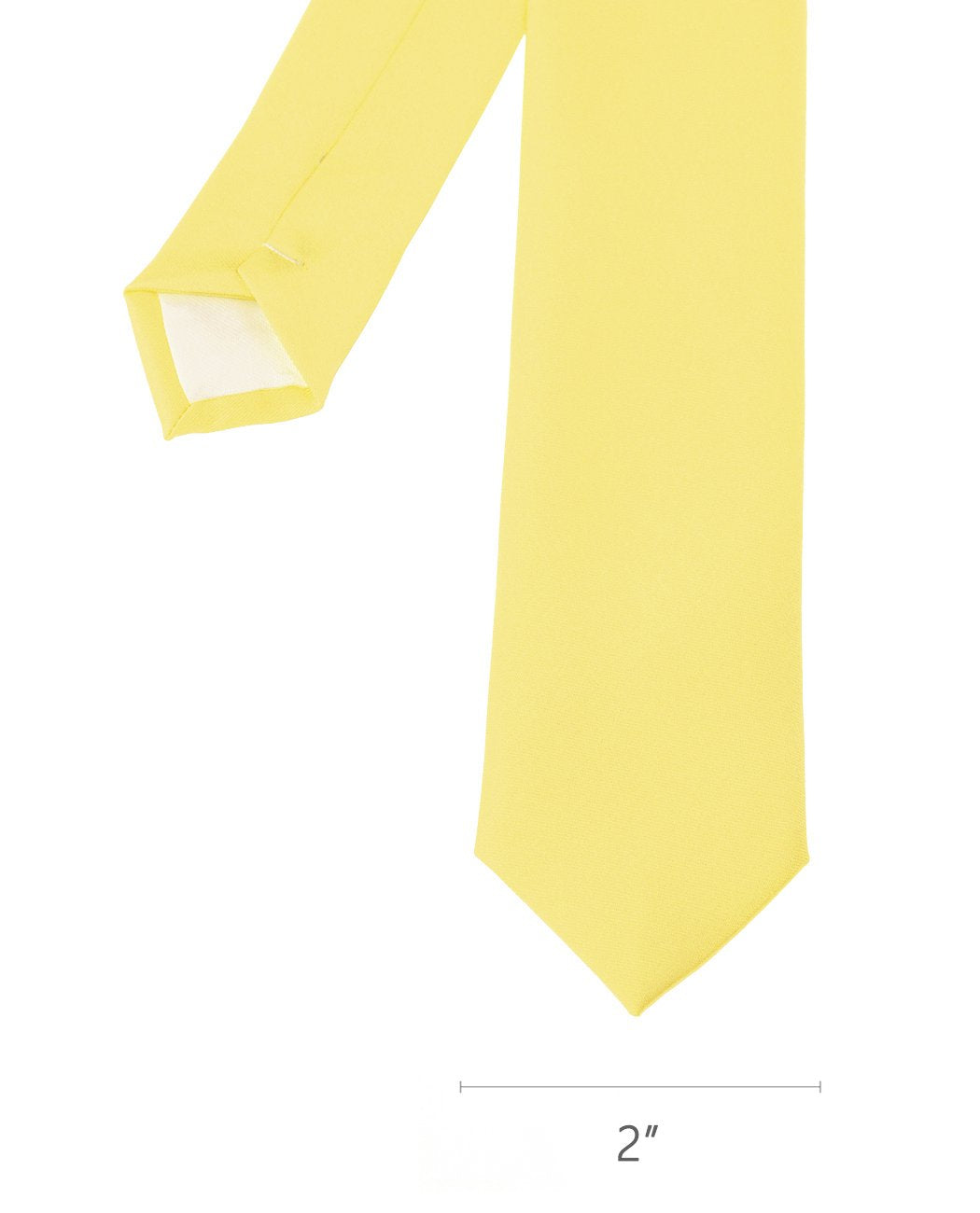 Men&#39;s Solid Color 2 Skinny Tie, Light Yellow