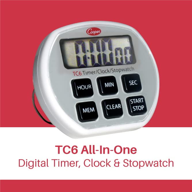 TC6-0-8 Digital Timer/Clock/Stopwatch with Splash proof Case, 24 Hours Unit Range
