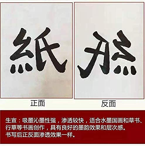 Roll Pack Xuan Paper Thicken Calligraphy Xuan Paper Sumi Paper for Practice Chinese Japanese, 35cm x 100m(13.8in x 328ft), Sheng(Raw) Xuan Paper, White