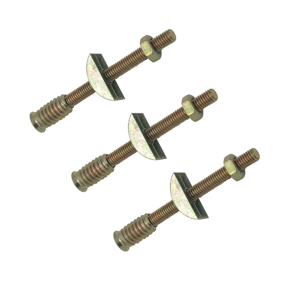 6 Pieces M8x100 mm Panel Furniture Wardrobe Four-in-one Connectors Fittings Table Bed Assembly Fasteners Bolts Nuts Threads Half Moon Spacers