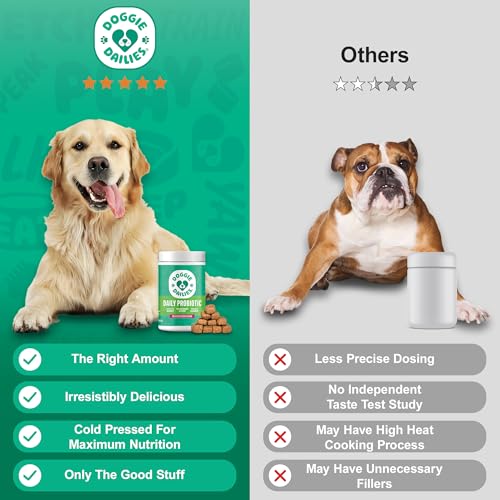 Probiotics for Dogs, Advanced Probiotics with Prebiotics, Promotes Digestive Health, Supports Immune System &amp; Overall Health, Duck Flavor, 225 Chews