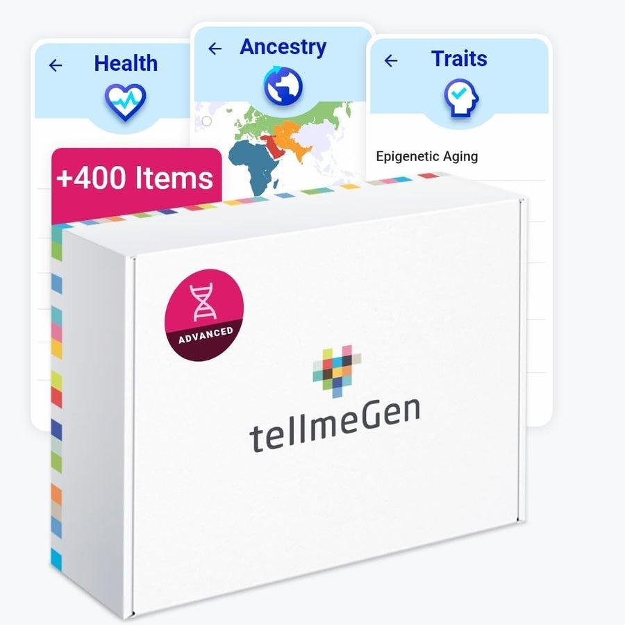 Advanced DNA Test: 400+ Health, Ancestry, Traits & Fitness Reports - Fees Included - Lifetime Updates