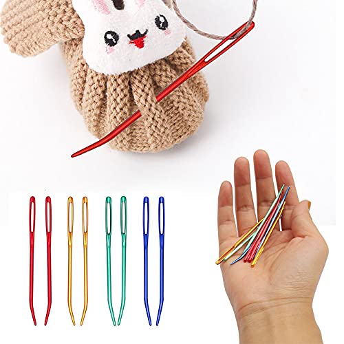 8Pcs Aluminum Tapestry Needle,Large Eyes Blunt Yarn Nee