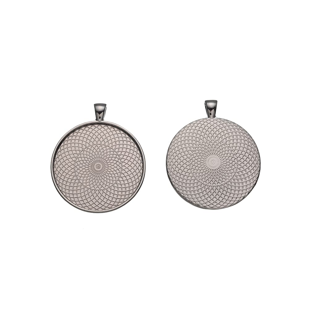 10pcs 40mm Round cabochon Pendant Base Settings Antique Gun-Black Jewelry Bezel Blanks DIY Necklace Making Supplies