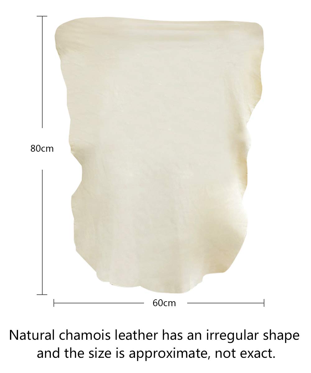 Chamois Cloth for Car Natural Chamois Leather Car Chamois Drying Towel,60 cm X 80 cm 5.8 Square FT